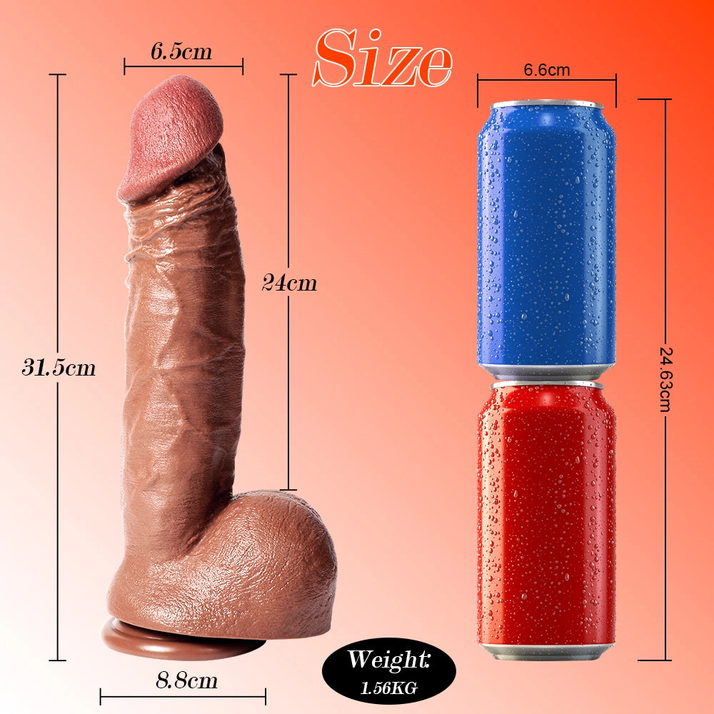 12.4 Inch Flexible Realistic Dildo with Suction Base