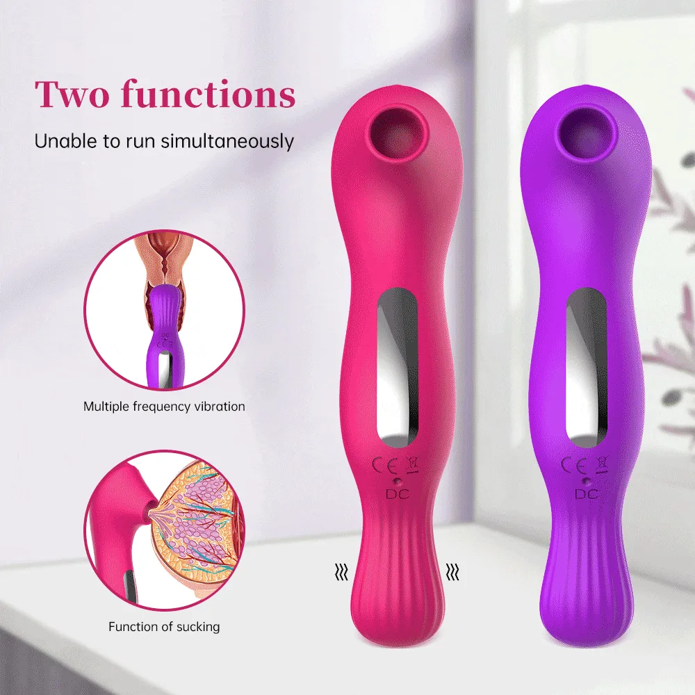2 in 1 Clit Sucking Vibrator Vibrating Clit Sucker