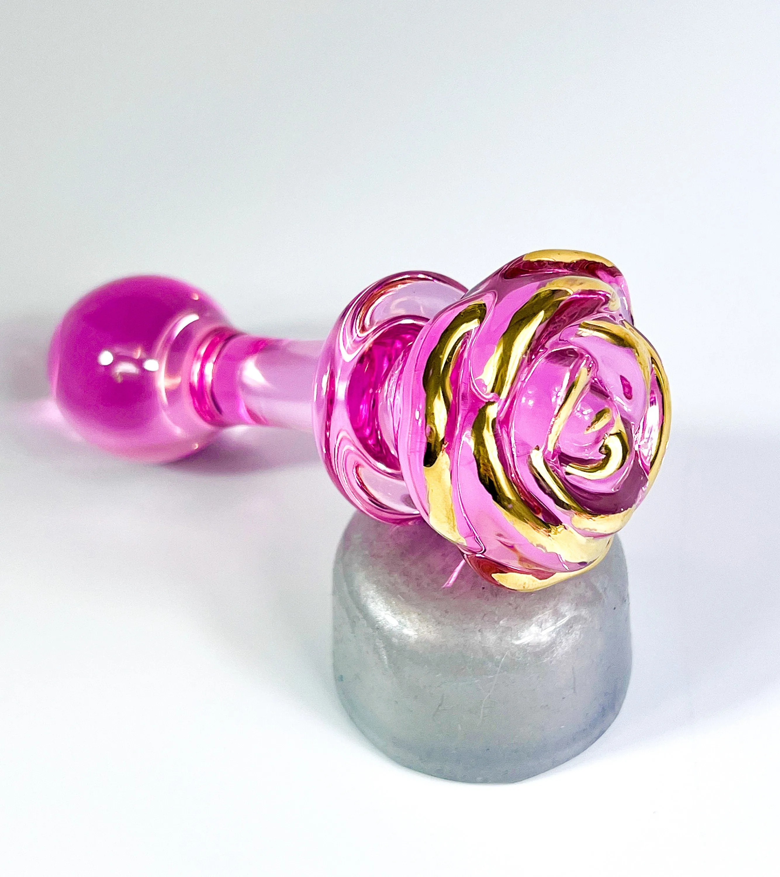 22K Pink Petal Glass Toy