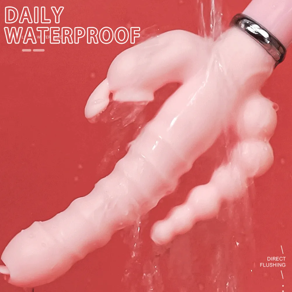 3 In 1 Dildo Rabbit Vibrator Waterproof USB Rechargeable Anal Clit Vibrator Sex Toys for Women
