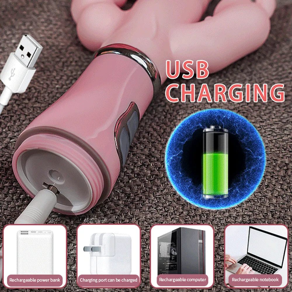 3 In 1 Dildo Rabbit Vibrator Waterproof USB Rechargeable Anal Clit Vibrator Sex Toys for Women