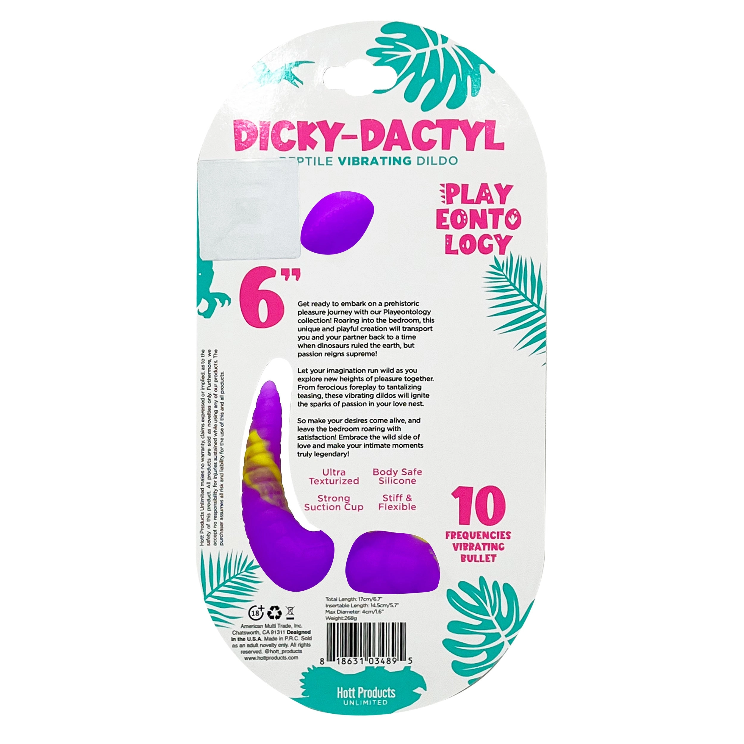 6" DICKYDACTYL VIBRATING DILDO