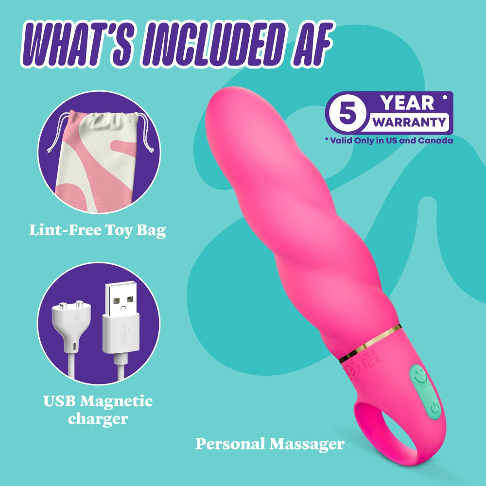 Aria by Blush® | Amazing AF 6 Inch Spiral Silicone Vibrator – Rechargeable Clitoral & G-Spot Stimulator – In Pink
