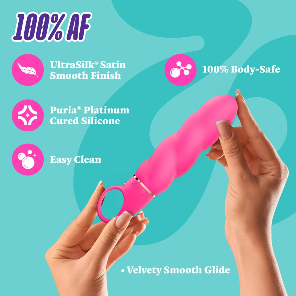 Aria by Blush® | Amazing AF 6 Inch Spiral Silicone Vibrator – Rechargeable Clitoral & G-Spot Stimulator – In Pink
