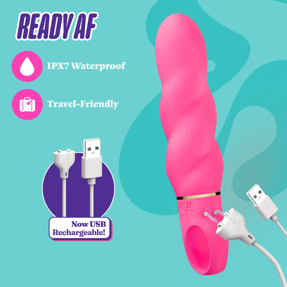 Aria by Blush® | Amazing AF 6 Inch Spiral Silicone Vibrator – Rechargeable Clitoral & G-Spot Stimulator – In Pink