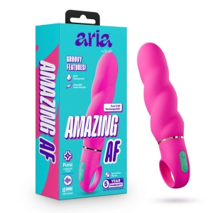 Aria by Blush® | Amazing AF 6 Inch Spiral Silicone Vibrator – Rechargeable Clitoral & G-Spot Stimulator – In Pink
