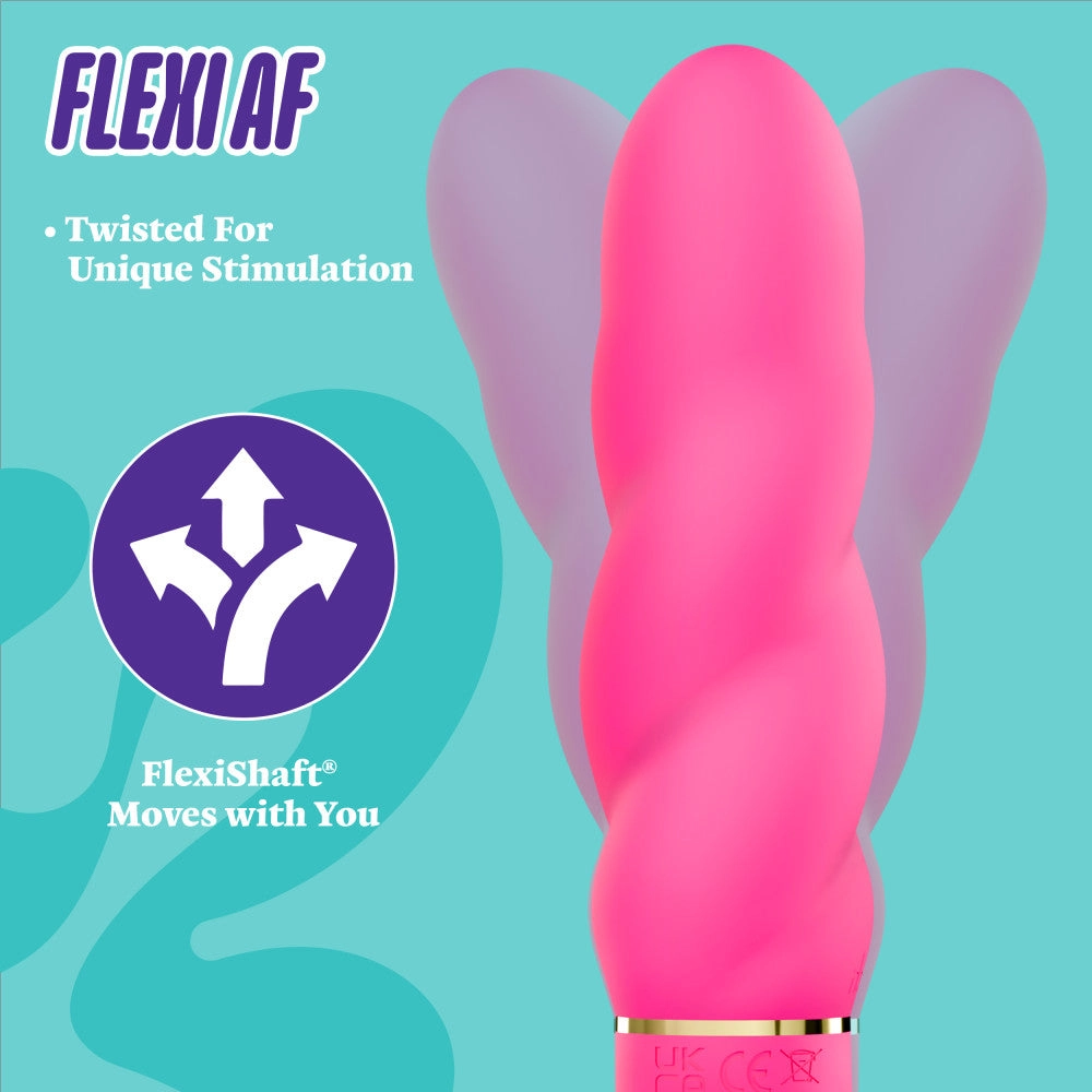 Aria by Blush® | Amazing AF 6 Inch Spiral Silicone Vibrator – Rechargeable Clitoral & G-Spot Stimulator – In Pink
