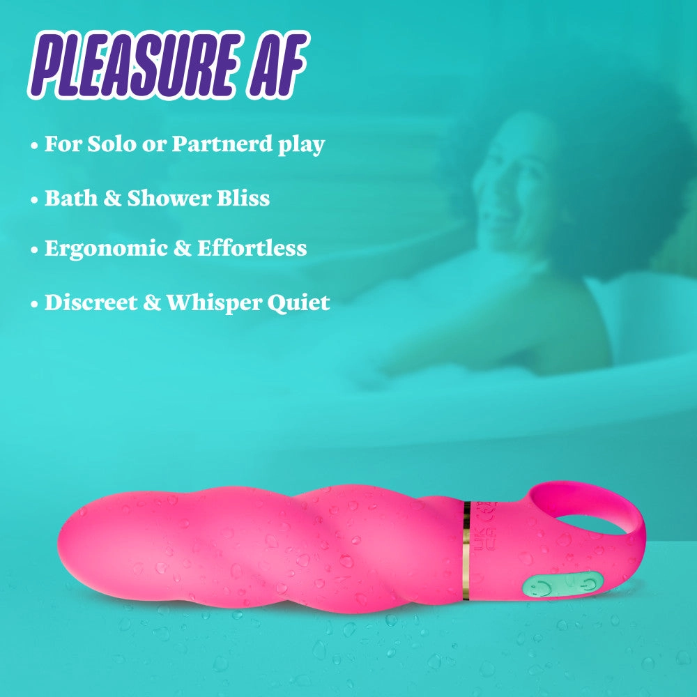 Aria by Blush® | Amazing AF 6 Inch Spiral Silicone Vibrator – Rechargeable Clitoral & G-Spot Stimulator – In Pink