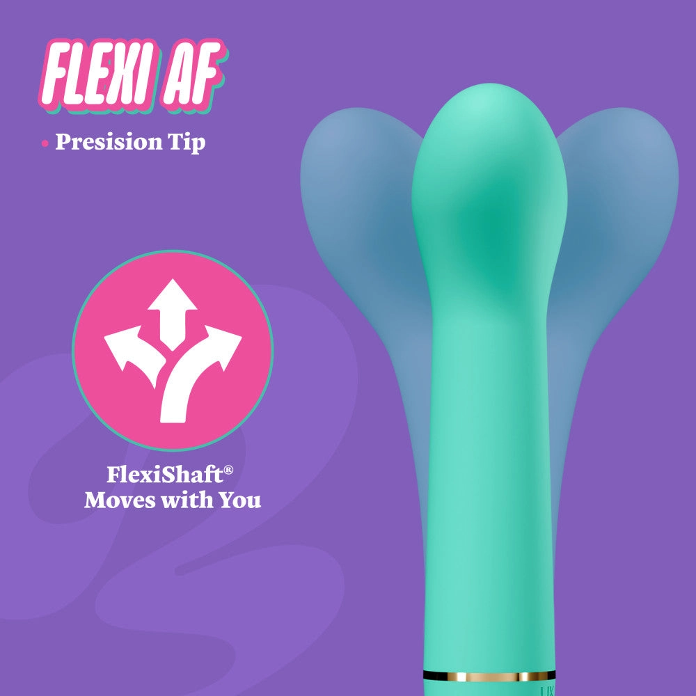 Aria by Blush® | Flirty AF 7 Inch Silicone Vibrator – Rechargeable Clitoral & G-Spot Stimulator – In Teal