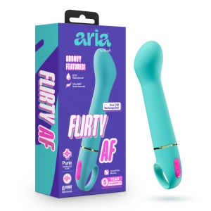 Aria by Blush® | Flirty AF 7 Inch Silicone Vibrator – Rechargeable Clitoral & G-Spot Stimulator – In Teal