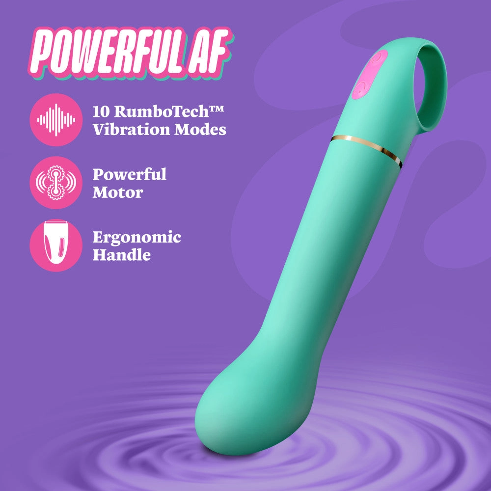 Aria by Blush® | Flirty AF 7 Inch Silicone Vibrator – Rechargeable Clitoral & G-Spot Stimulator – In Teal
