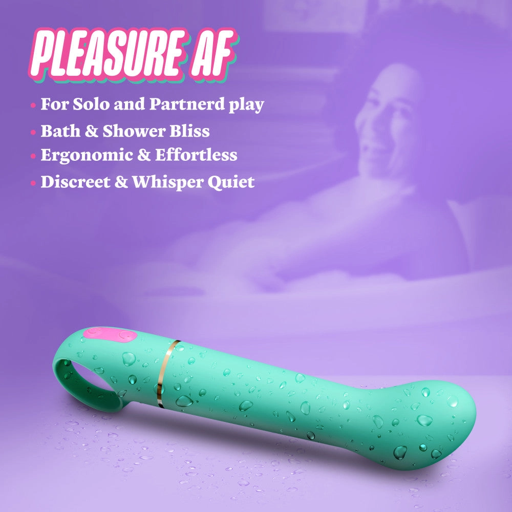 Aria by Blush® | Flirty AF 7 Inch Silicone Vibrator – Rechargeable Clitoral & G-Spot Stimulator – In Teal