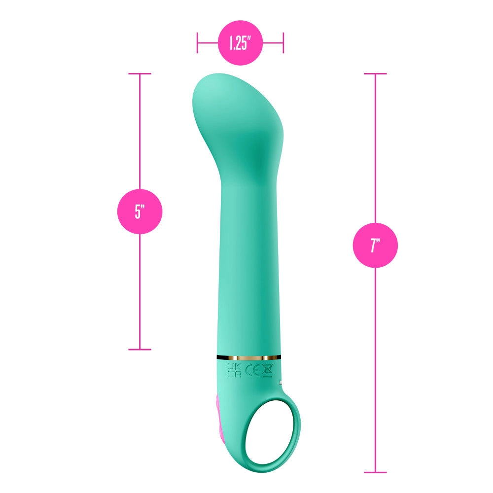 Aria by Blush® | Flirty AF 7 Inch Silicone Vibrator – Rechargeable Clitoral & G-Spot Stimulator – In Teal
