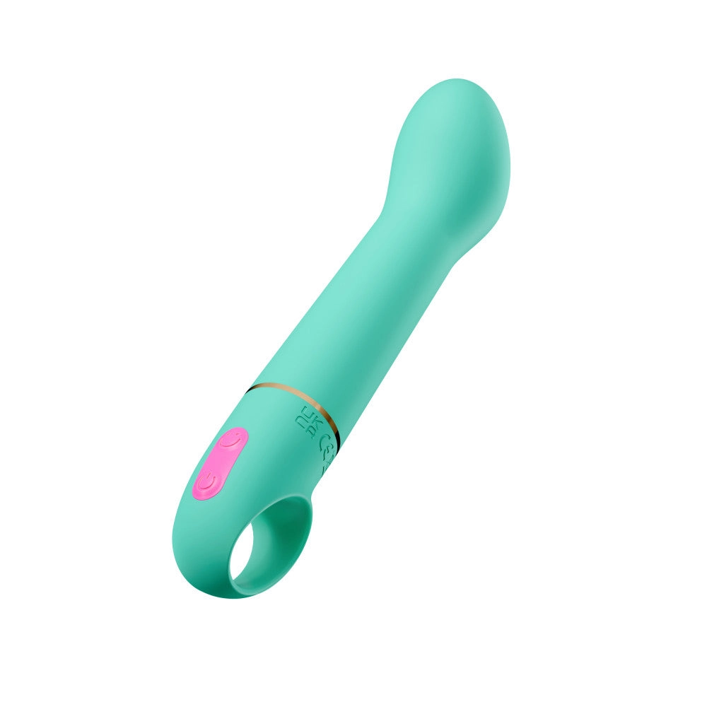 Aria by Blush® | Flirty AF 7 Inch Silicone Vibrator – Rechargeable Clitoral & G-Spot Stimulator – In Teal