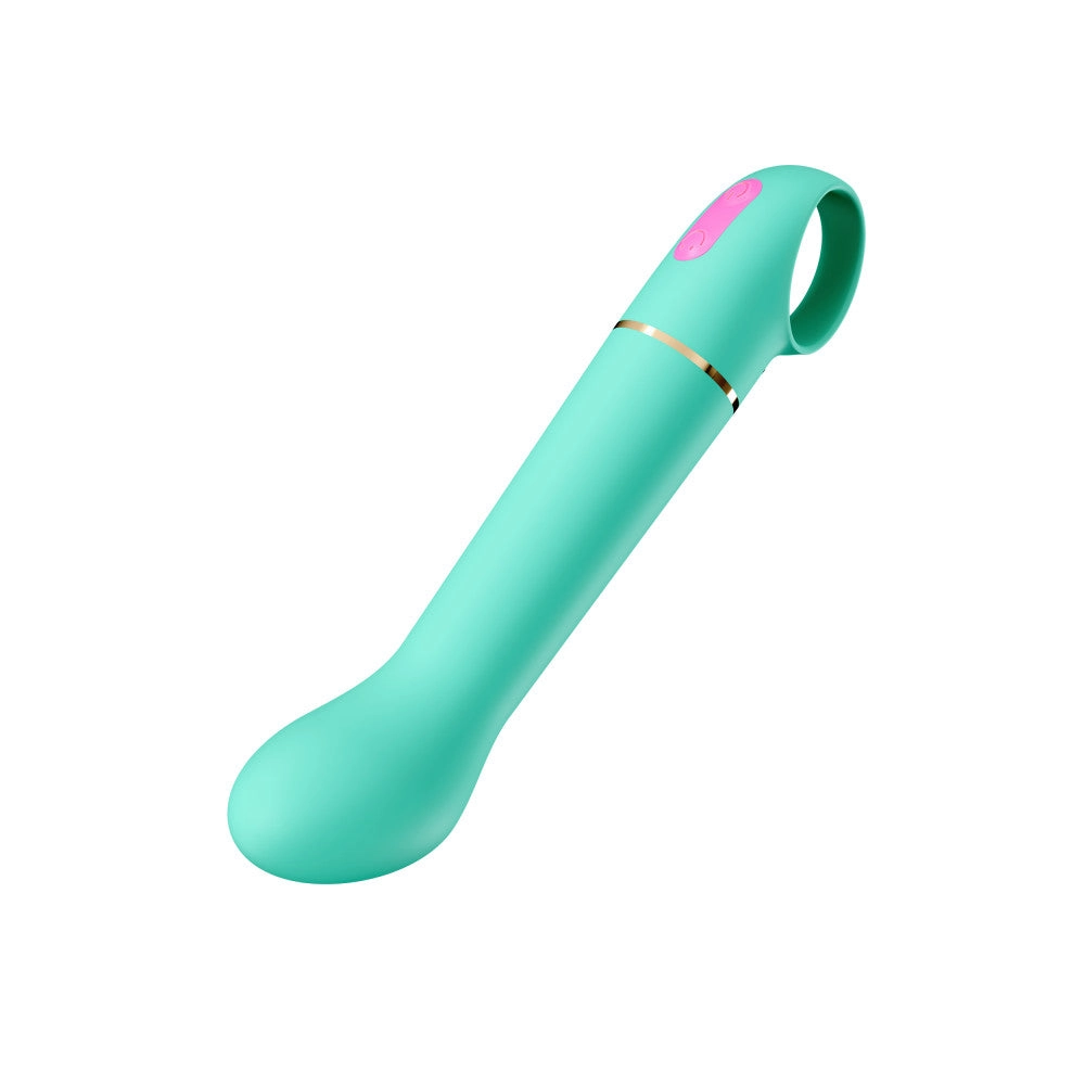 Aria by Blush® | Flirty AF 7 Inch Silicone Vibrator – Rechargeable Clitoral & G-Spot Stimulator – In Teal