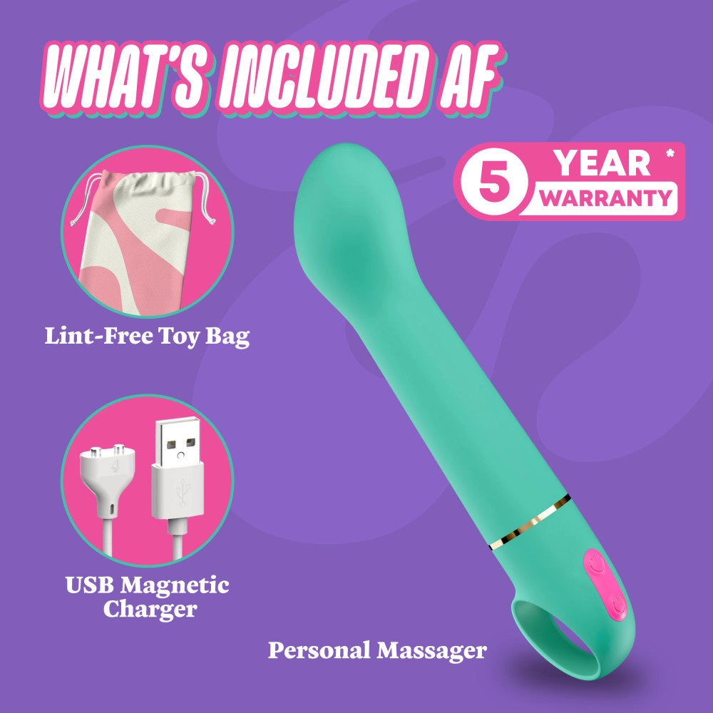 Aria by Blush® | Flirty AF 7 Inch Silicone Vibrator – Rechargeable Clitoral & G-Spot Stimulator – In Teal