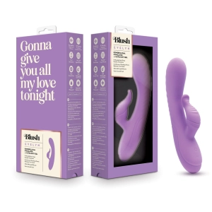 Blush Evelyn 8 Inch Rabbit With Dual Vibration Points In Purple -  10 Powerful RumboTech™ Modes Made With Ultra-Soft Liquid Silicone.