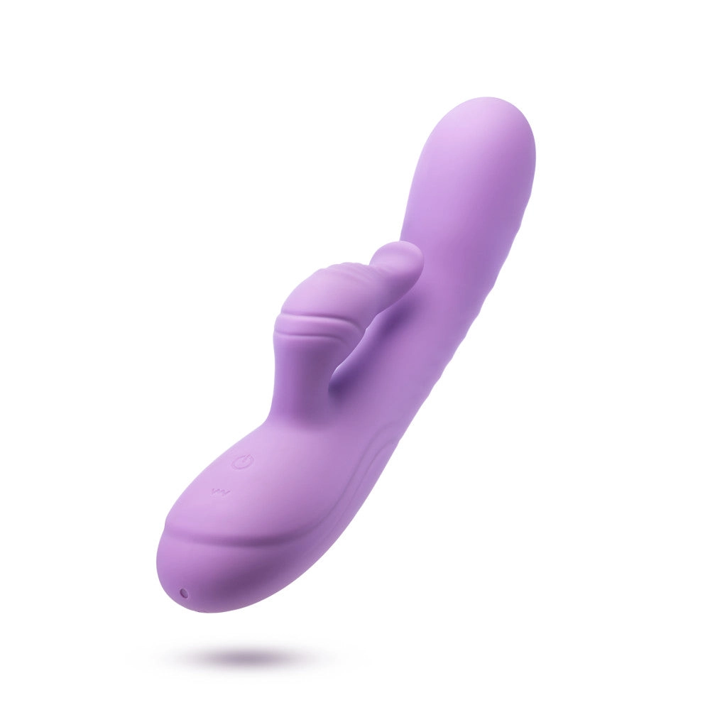 Blush Evelyn 8 Inch Rabbit With Dual Vibration Points In Purple -  10 Powerful RumboTech™ Modes Made With Ultra-Soft Liquid Silicone.