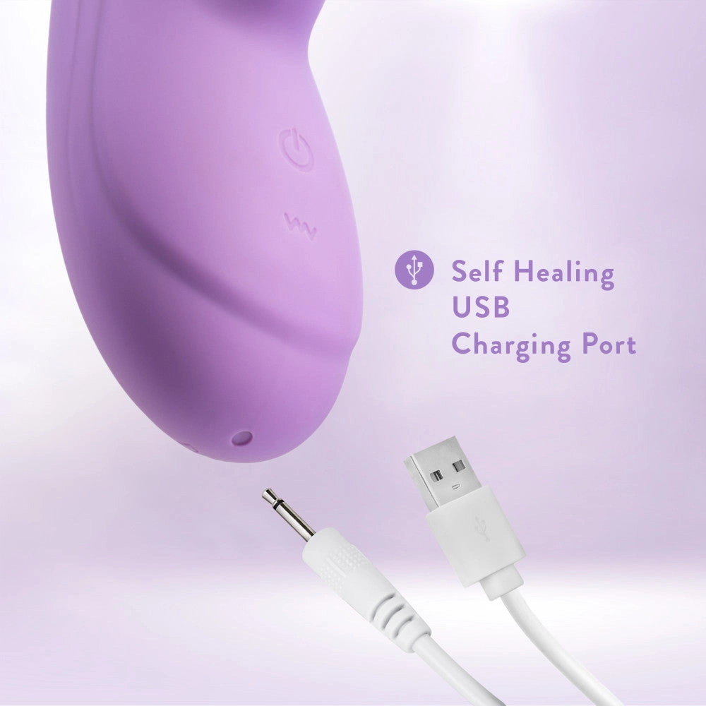 Blush Evelyn 8 Inch Rabbit With Dual Vibration Points In Purple -  10 Powerful RumboTech™ Modes Made With Ultra-Soft Liquid Silicone.
