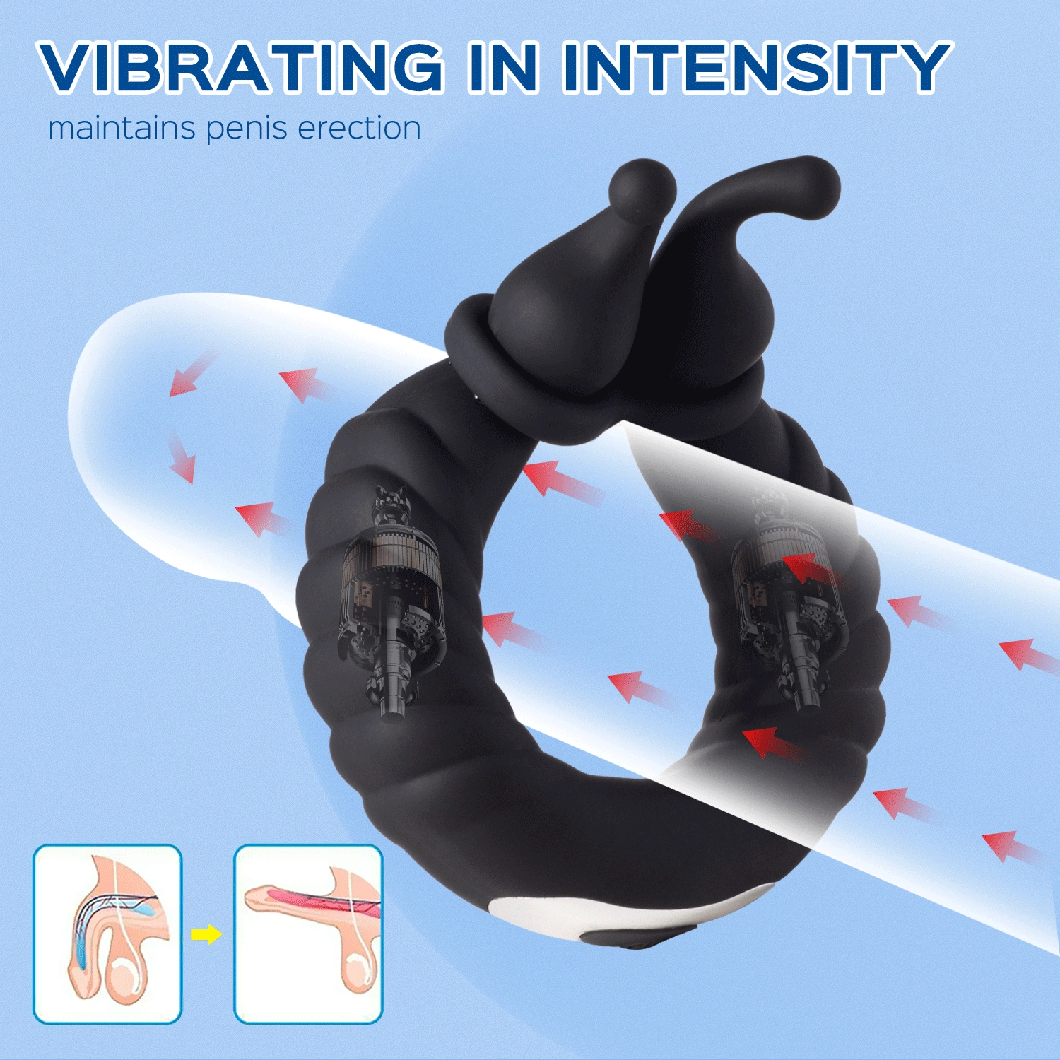 Cameron - Bee-like Penis Clit Vibrator Adjustable Vibrating Cock Ring