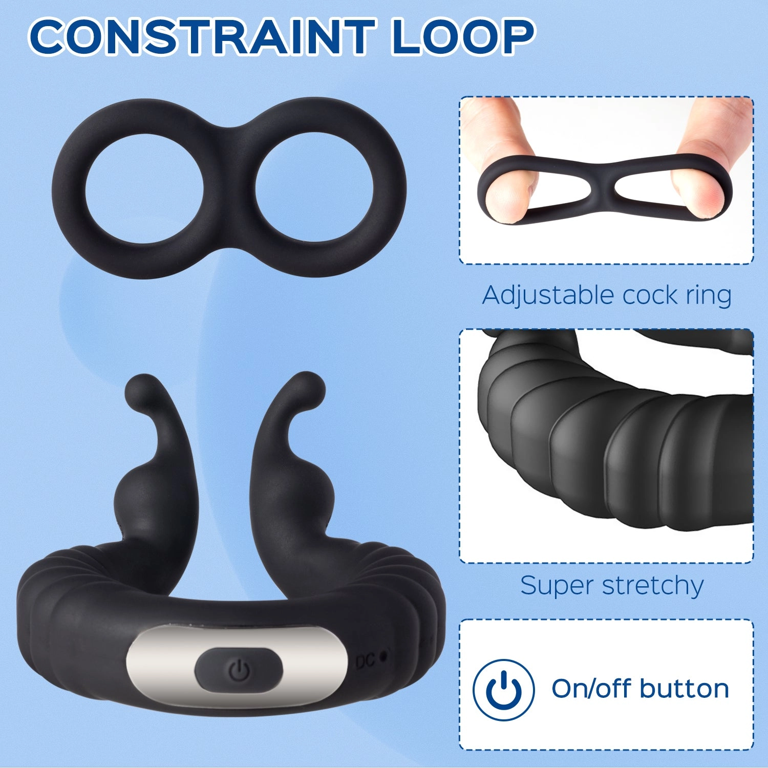 Cameron - Bee-like Penis Clit Vibrator Adjustable Vibrating Cock Ring