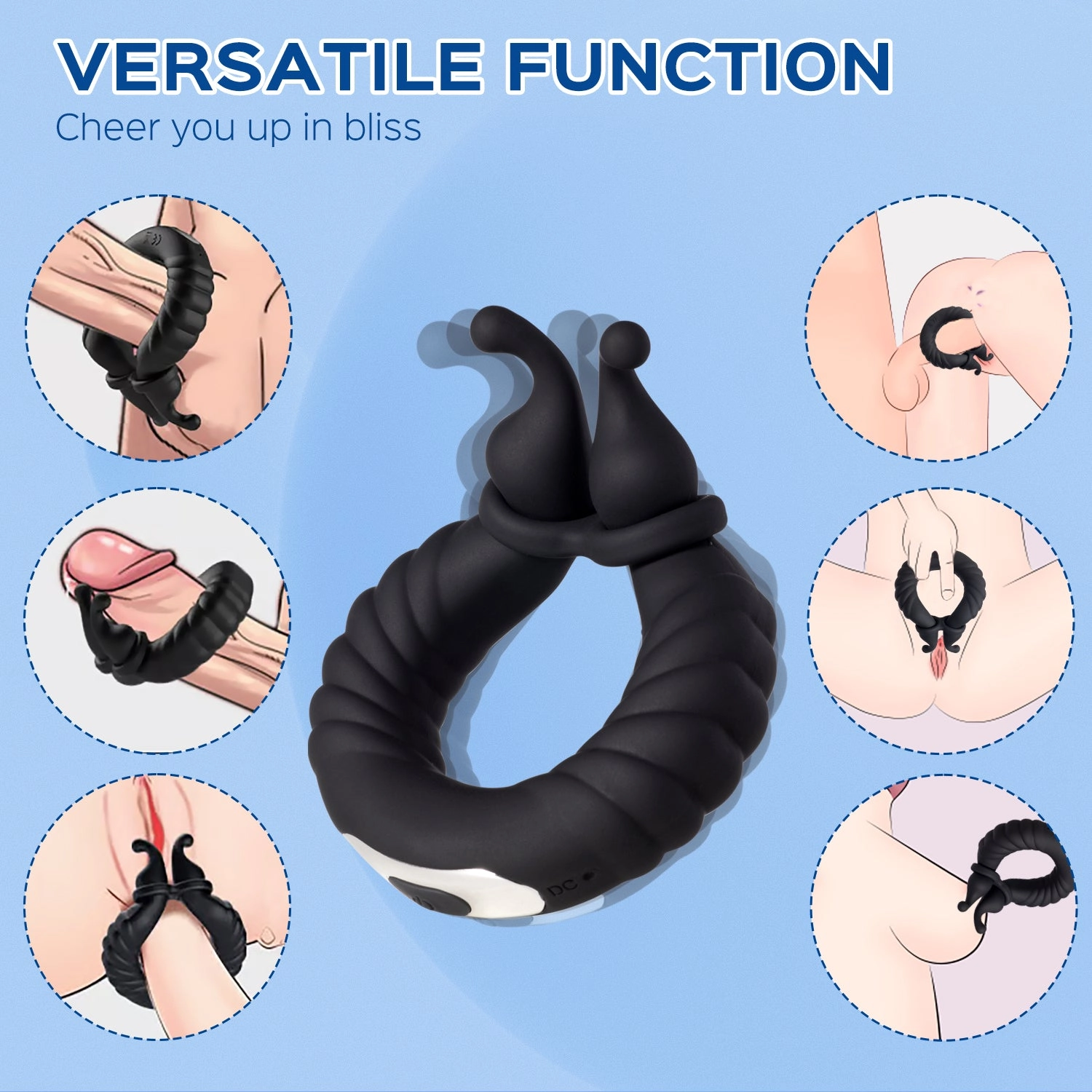 Cameron - Bee-like Penis Clit Vibrator Adjustable Vibrating Cock Ring