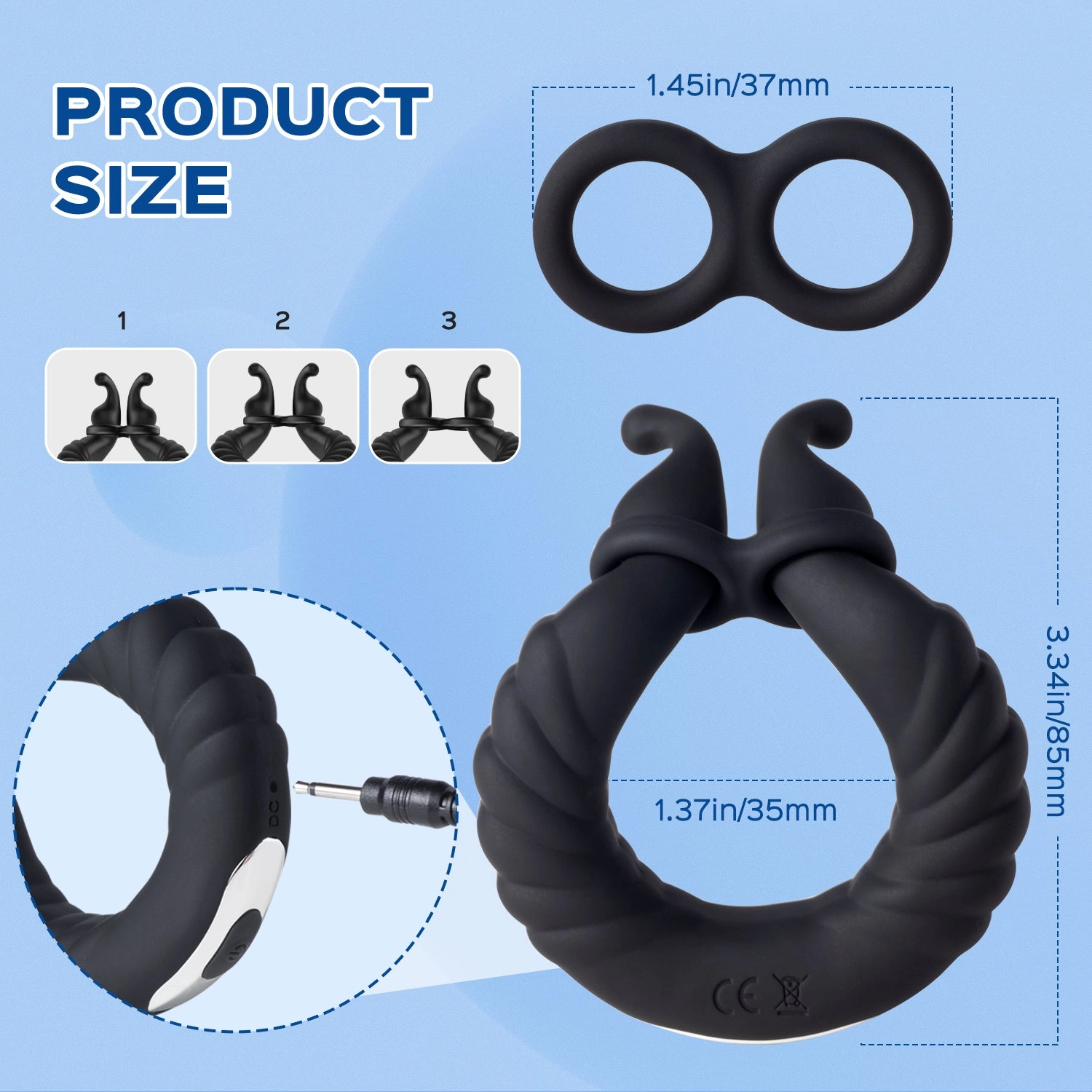Cameron - Bee-like Penis Clit Vibrator Adjustable Vibrating Cock Ring