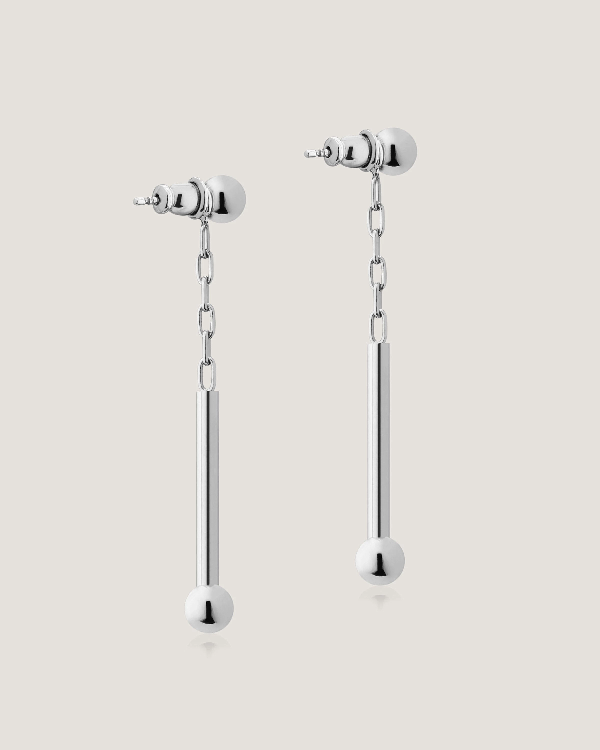 Crystal Music Drop Earrings - Silver