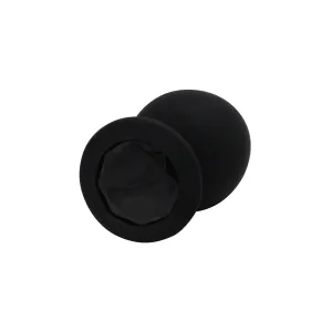 Fetish Pleasure Play Large Silicone Black Jewel Butt Plug