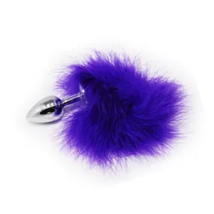 Fetish Pleasure Play Purple Bunny Tail Metal Plug
