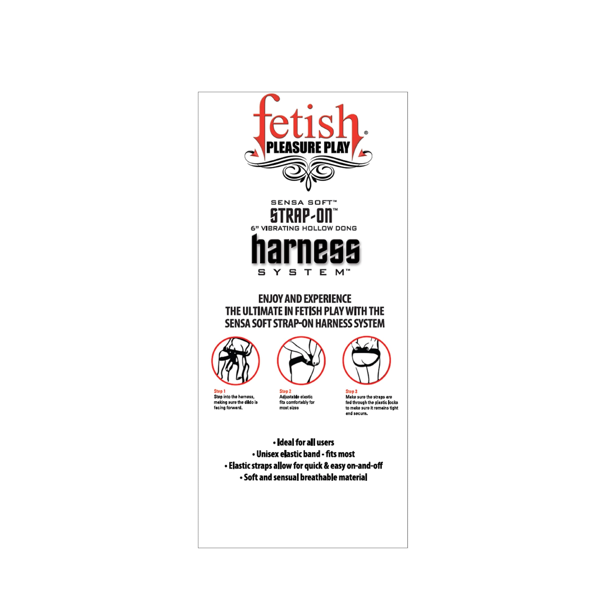 Fetish Pleasure Play Strap-On Harness System w/6" Dong - Purple