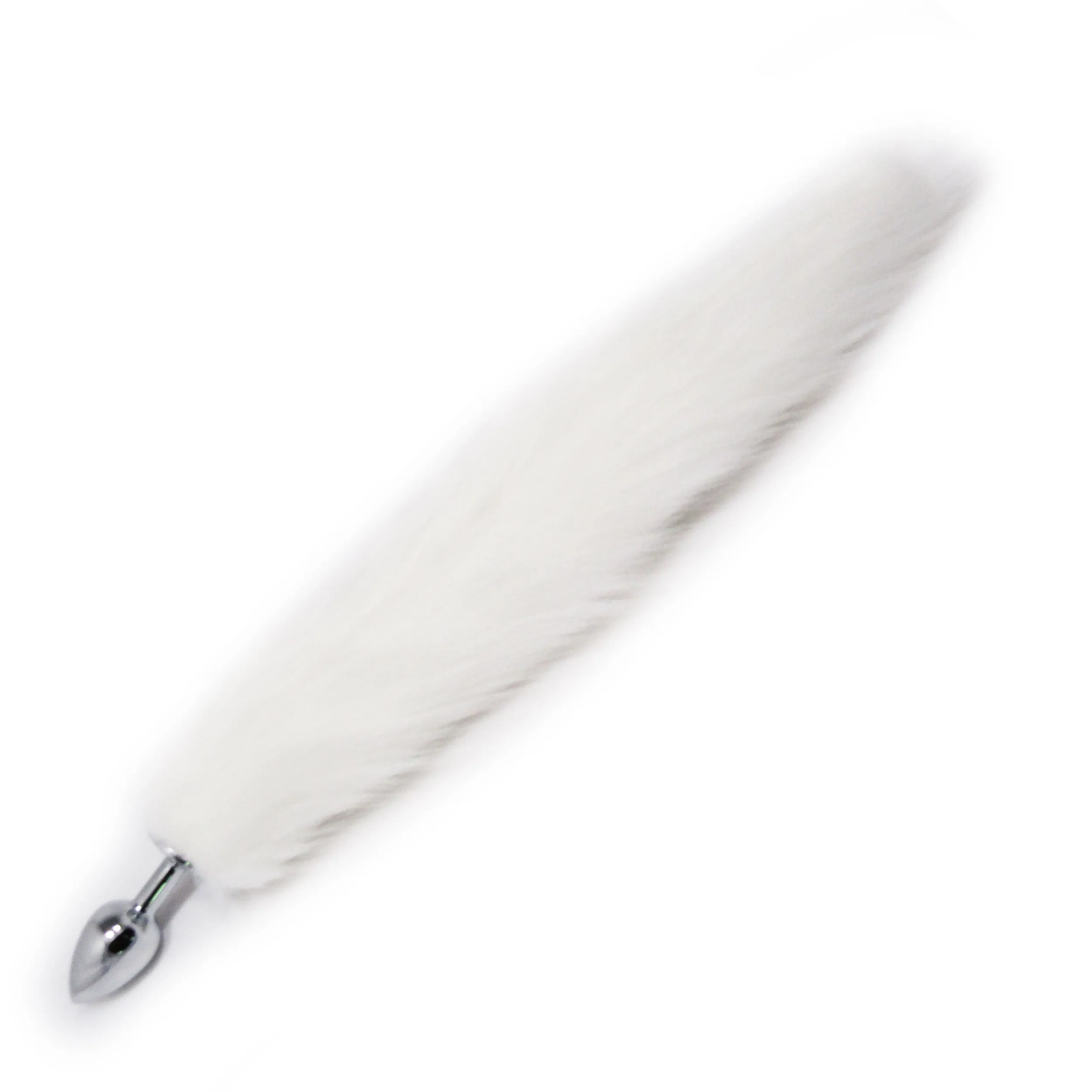 Fetish Pleasure Play White Fox Tail Metal Plug
