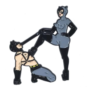 Geeky & Kinky Pins Batman and Catwoman Bondage Enamel Pin