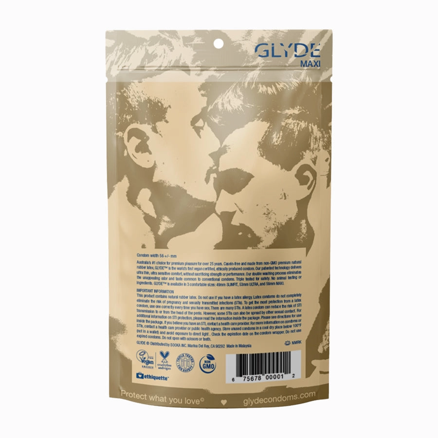 Glyde Maxi Large Fit Condoms - 12 Pack