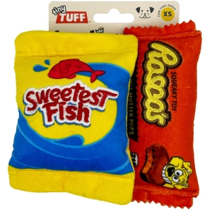 Huxley & Kent Tiny Tuff Fish Sweets Multi Dog Toys