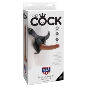 King Cock Strap-on Harness With 7 Cock - Tan
