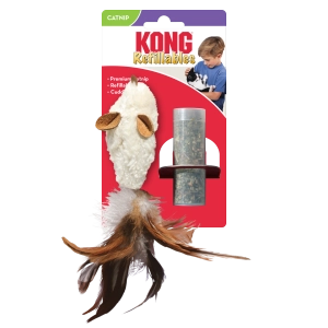 KONG Refillables Feather Mouse Cat Toy