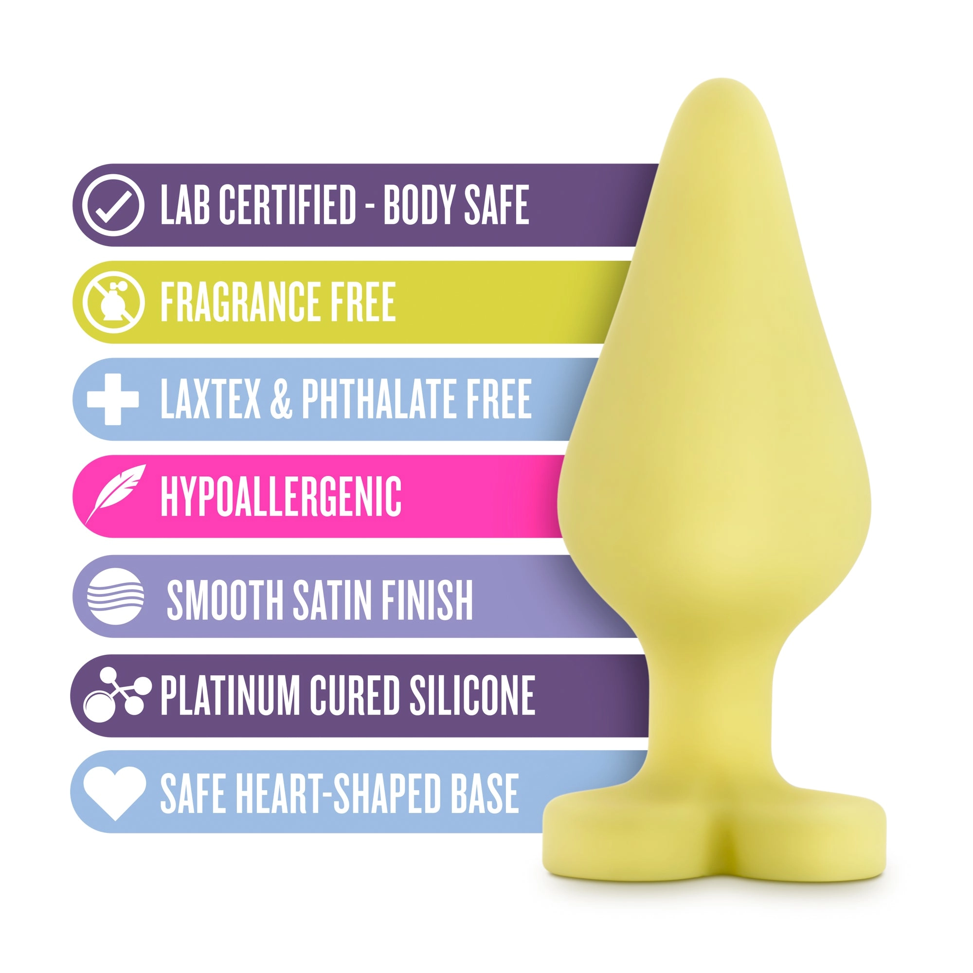 Naughty Candy Heart Buttplug Spank Me in Yellow