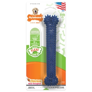 Nylabone Moderate Chew FlexiChew Dental Chew Toy Textured Bone Chicken Large up to 50 lbs.