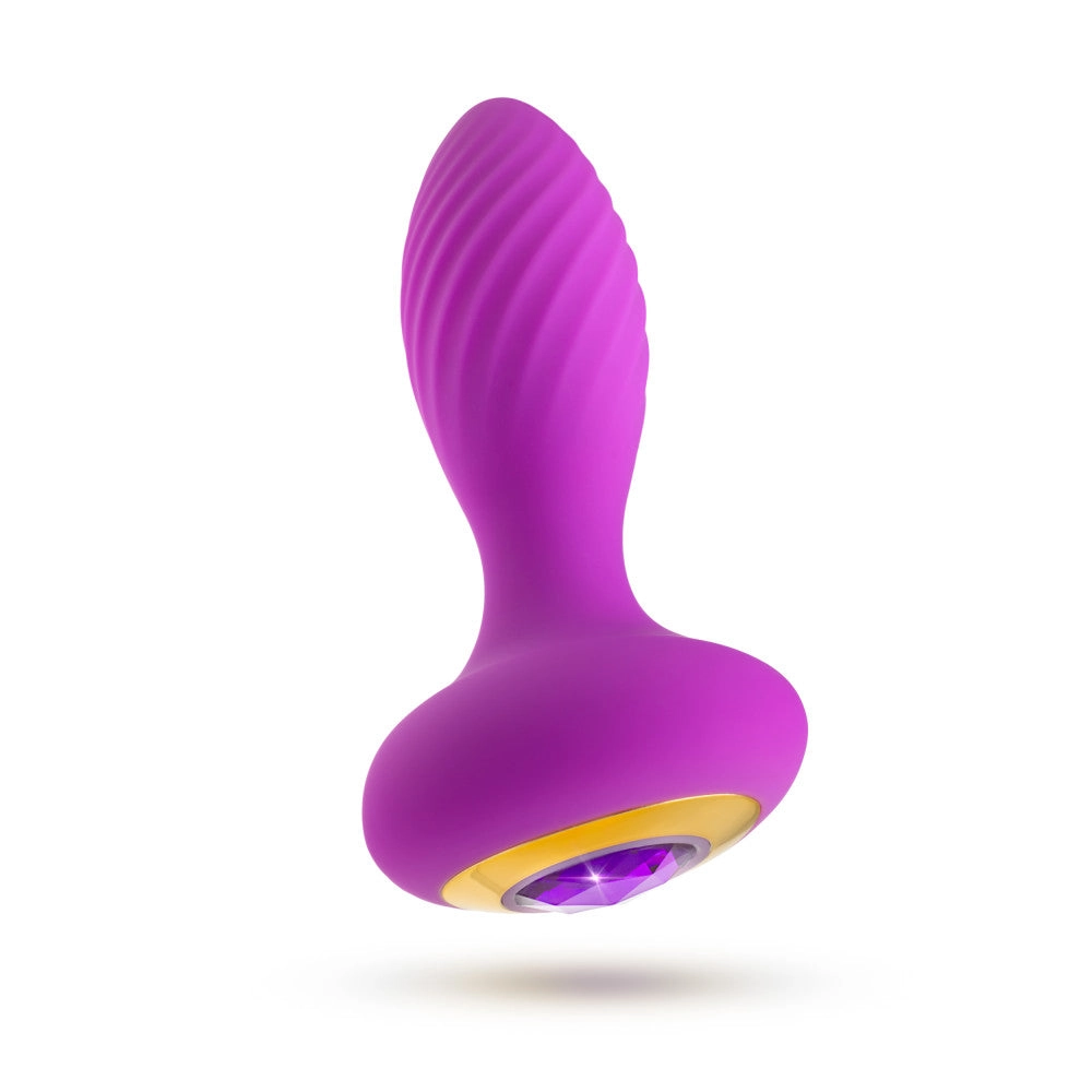 Oh My Gem By Blush® | Charm 4.5 Inch Vibrating Anal Plug Massager With Stayput™ Design & Amethyst Gem Base – In Purple