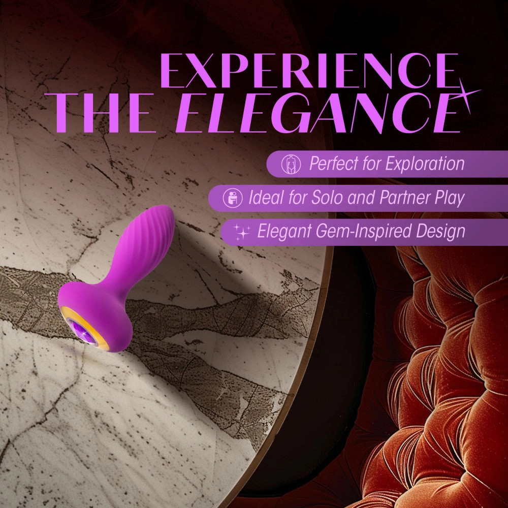 Oh My Gem By Blush® | Charm 4.5 Inch Vibrating Anal Plug Massager With Stayput™ Design & Amethyst Gem Base – In Purple