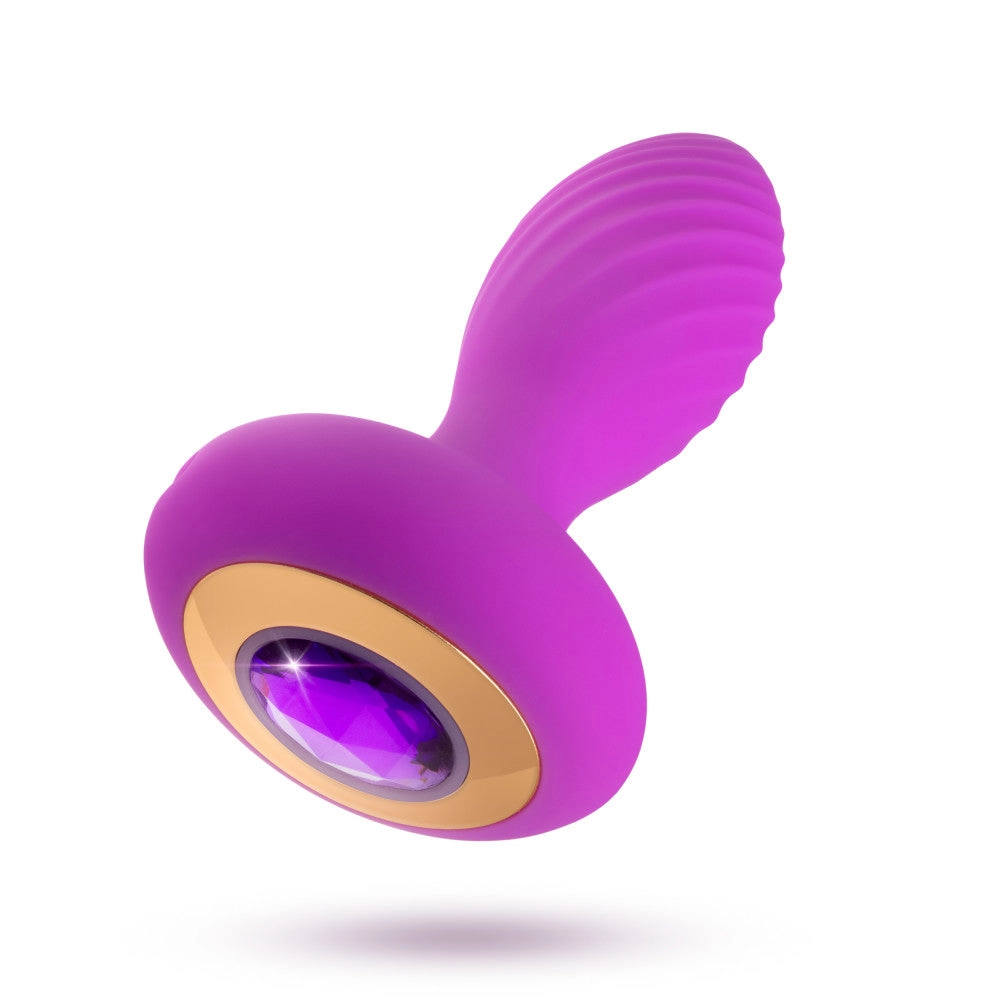 Oh My Gem By Blush® | Charm 4.5 Inch Vibrating Anal Plug Massager With Stayput™ Design & Amethyst Gem Base – In Purple
