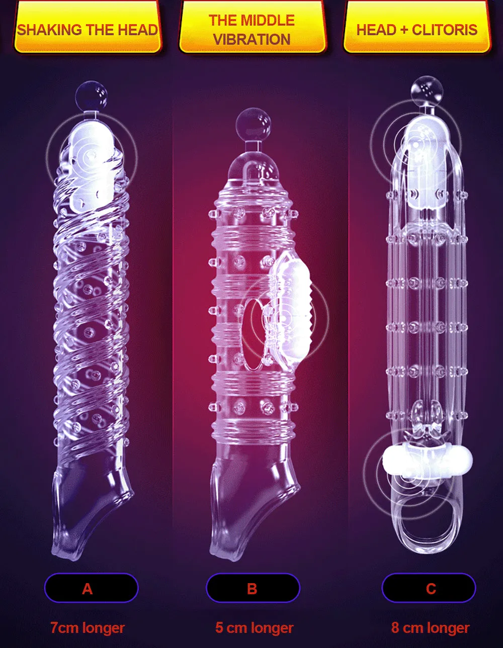 Penis Sleeve Extensions Condom Male Enlargement Delay Vibrators Clits Massager Cock Ring Vibrating Penis Cover
