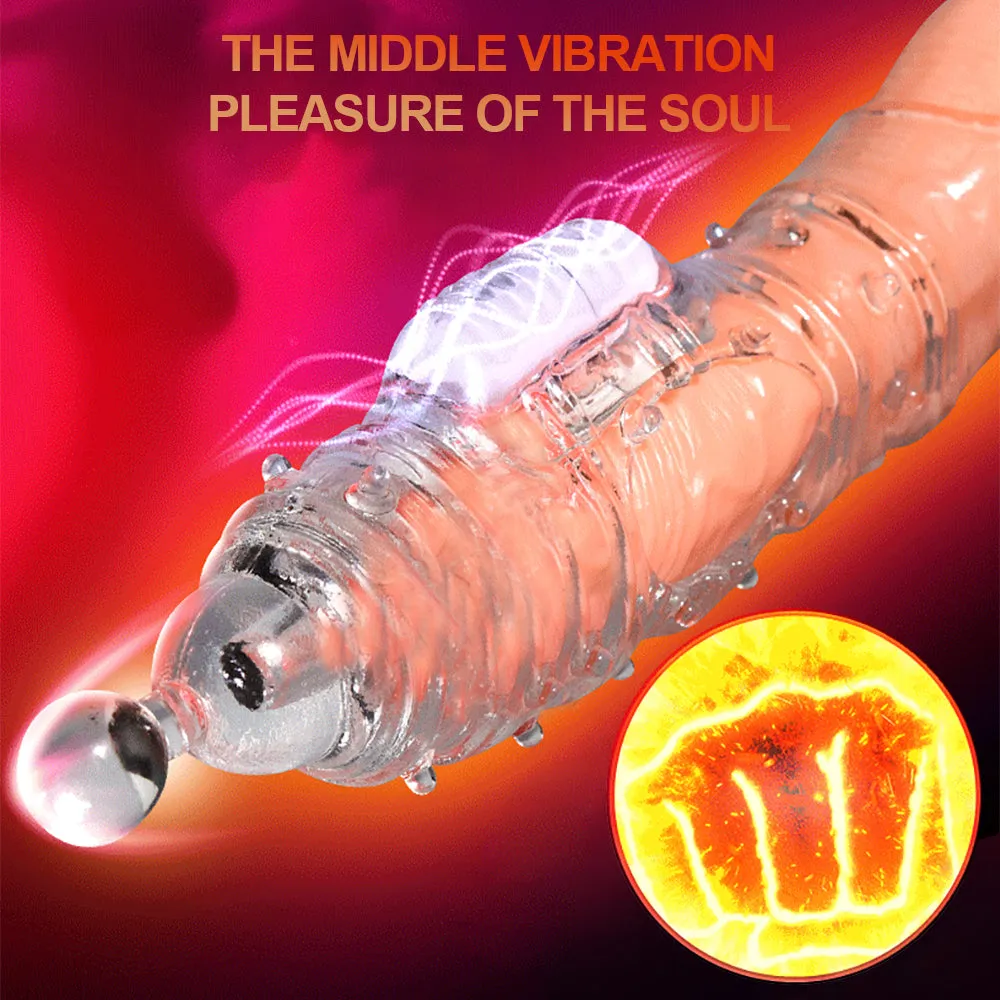 Penis Sleeve Extensions Condom Male Enlargement Delay Vibrators Clits Massager Cock Ring Vibrating Penis Cover