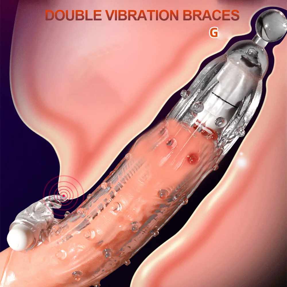 Penis Sleeve Extensions Condom Male Enlargement Delay Vibrators Clits Massager Cock Ring Vibrating Penis Cover