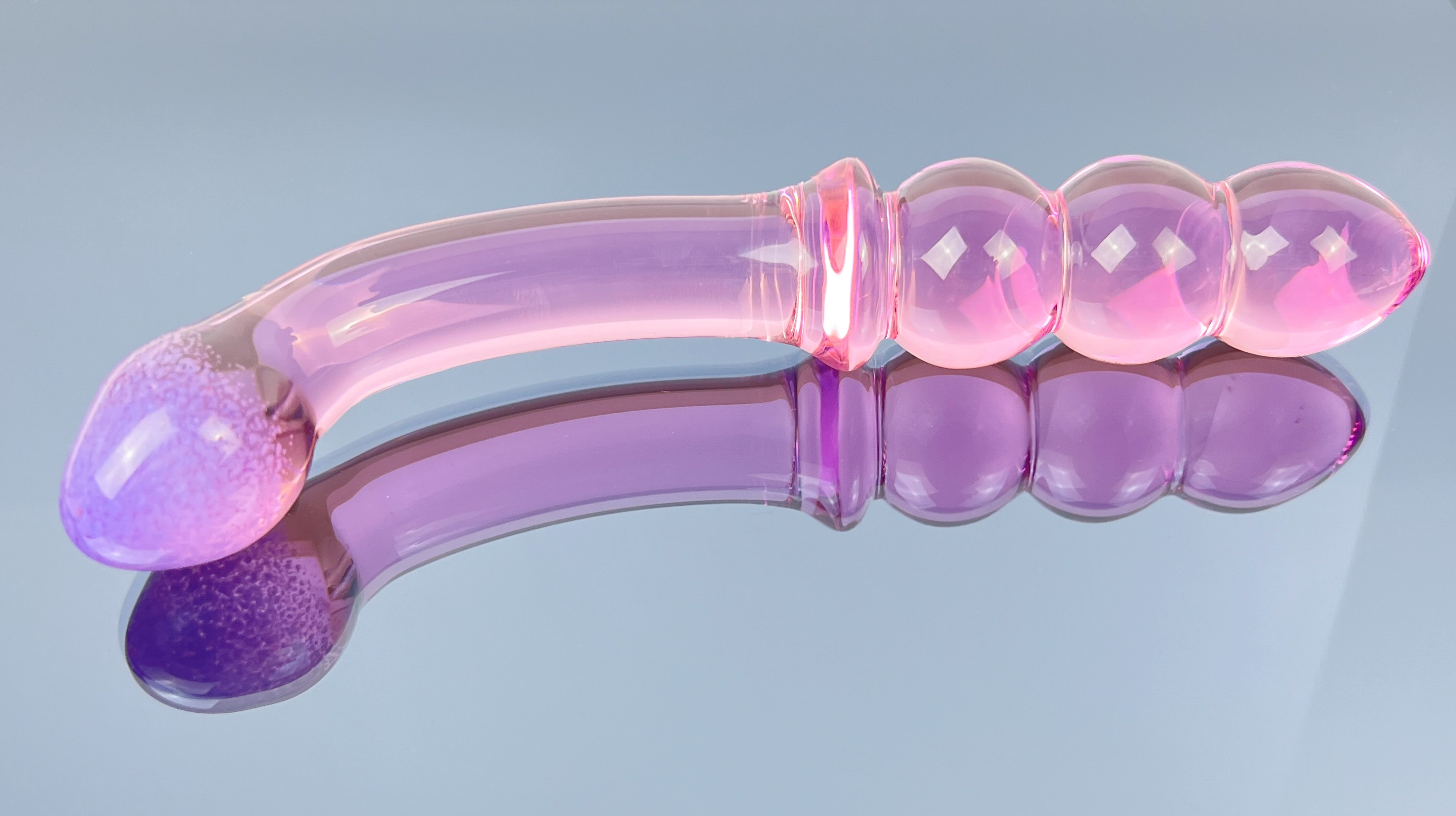 Purple Tipped Ribbed Dildo