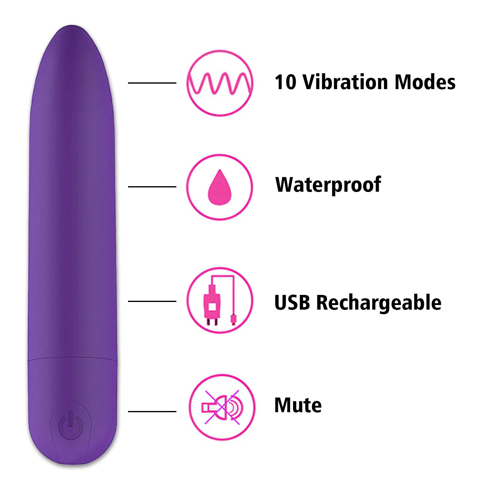 Rechargeable Silicone Bullet Vibrator