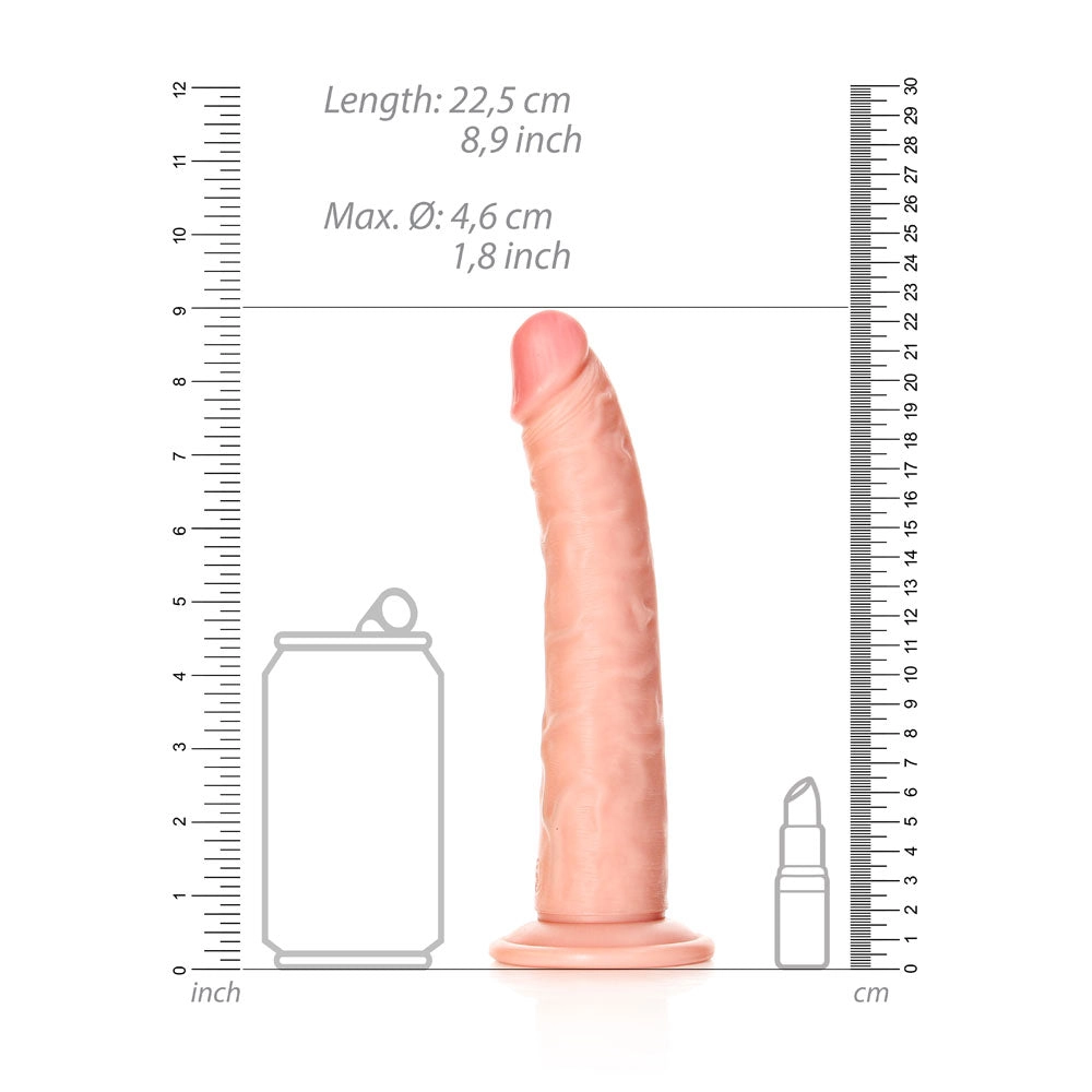 Shots Real Rock Realistic Slim Dildo 8 Inch - Light