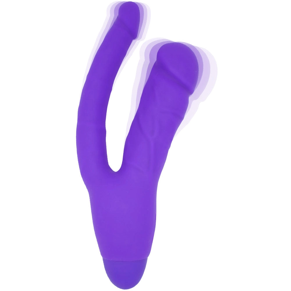 Silicone Vibrating Double Penetration Dildo