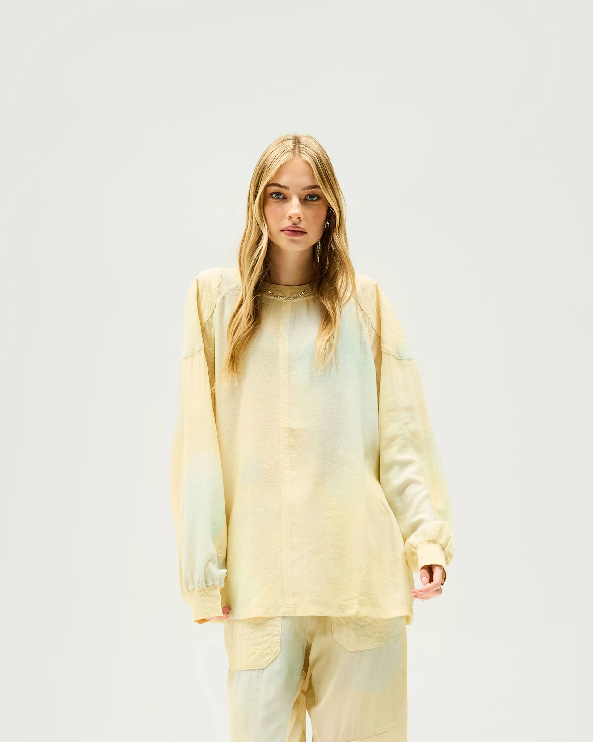 Storm Track Top - Storm Print Natural